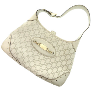 グッチ ワンショルダー グッチシマ 145778 レザー アイボリー ゴールド金具 白 ハンドバッグ 1038【中古】GUCCI