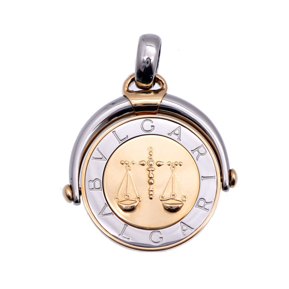 新品同様 ブルガリ ホロスコープ 天秤座 ペンダントトップ K18YG/SS イエローゴールド/ステンレススチール 750YG ジュエリー 1056【中古】BVLGARI