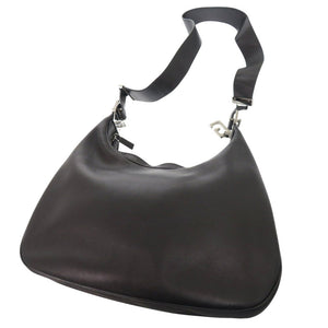 美品 グッチ 001 3315 レザー ブラック ショルダーバッグ 黒 1075【中古】GUCCI