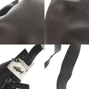 美品 グッチ 001 3315 レザー ブラック ショルダーバッグ 黒 1075【中古】GUCCI