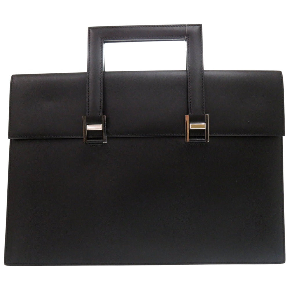 美品 エルメス 365PM ブリーフケース ビジネスバッグ ハンドバッグ レザー ブラック J刻印 1086【中古】HERMES