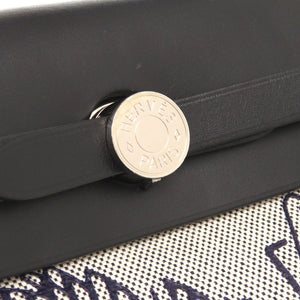 新品同様 エルメス エールバッグジップ 31 PM ペガサスポップ トワルアッシュ ヴァッシュハンター ブルーインディゴ ブラック 2WAY ハンドバッグ 1087 【中古】 HERMES