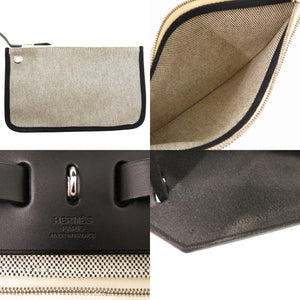 新品同様 エルメス エールバッグジップ 31 PM ペガサスポップ トワルアッシュ ヴァッシュハンター ブルーインディゴ ブラック 2WAY ハンドバッグ 1087 【中古】 HERMES