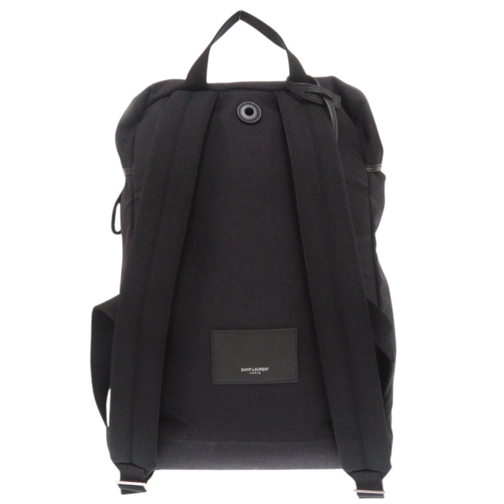 サンローラン キャンバス レザー ブラック リュック デイパック 黒 1091【中古】SAINT LAURENT