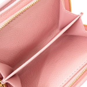 美品 ルイ ヴィトン ポルトフォイユ クレア モノグラムアンプラント M81529 ICチップ ライトピンク イエロー 二つ折り財布 LV 1093【中古】LOUIS VUITTON