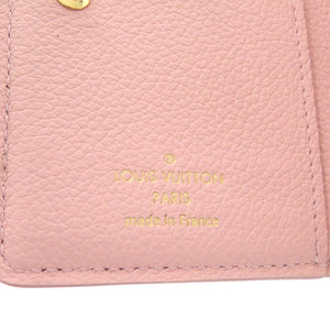 美品 ルイ ヴィトン ポルトフォイユ クレア モノグラムアンプラント M81529 ICチップ ライトピンク イエロー 二つ折り財布 LV 1093【中古】LOUIS VUITTON