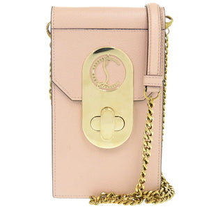 美品 クリスチャンルブタン エリサ フォンポーチ レザー ピンク ショルダーバッグ 1096【中古】Christian Louboutin