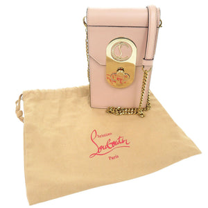 美品 クリスチャンルブタン エリサ フォンポーチ レザー ピンク ショルダーバッグ 1096【中古】Christian Louboutin