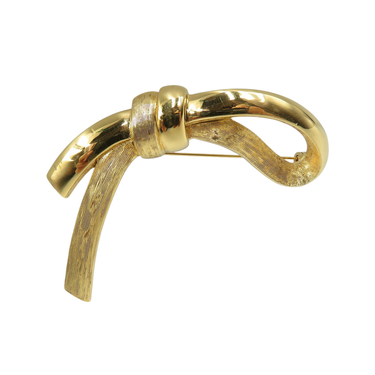 美品 クリスチャンディオール ヴィンテージ リボン メタル ゴールド 1123【中古】Christian Dior