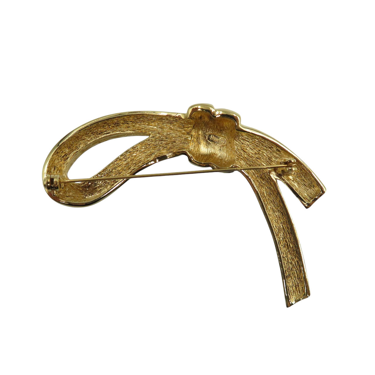 美品 クリスチャンディオール ヴィンテージ リボン メタル ゴールド 1123【中古】Christian Dior