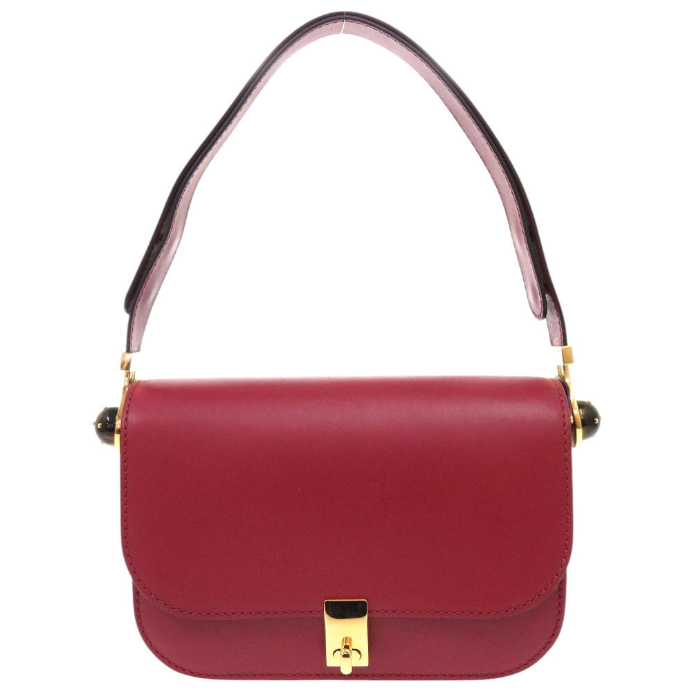新品同様 ヴァレンティノ ガラヴァーニ レザー ボルドー ワンショルダーバッグ 1126【中古】Valentino Garavani