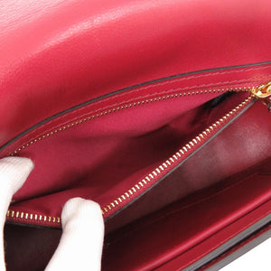 新品同様 ヴァレンティノ ガラヴァーニ レザー ボルドー ワンショルダーバッグ 1126【中古】Valentino Garavani