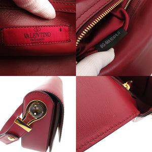新品同様 ヴァレンティノ ガラヴァーニ レザー ボルドー ワンショルダーバッグ 1126【中古】Valentino Garavani