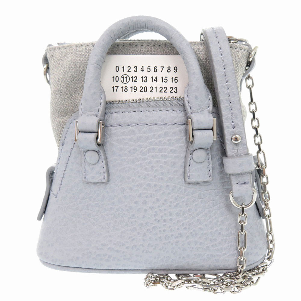 新品同様 メゾン マルジェラ 5AC ベビー SB3WG0025 レザー ブルー チェーンショルダーバッグ 青 1133【中古】Maison Margiela