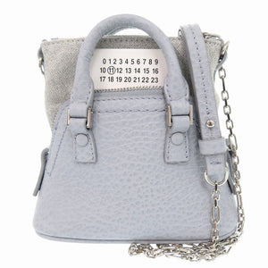 新品同様 メゾン マルジェラ 5AC ベビー SB3WG0025 レザー ブルー チェーンショルダーバッグ 青 1133【中古】Maison Margiela