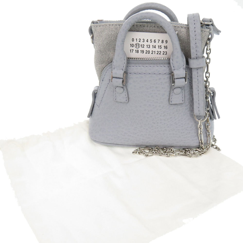 新品同様 メゾン マルジェラ 5AC ベビー SB3WG0025 レザー ブルー チェーンショルダーバッグ 青 1133【中古】Maison Margiela