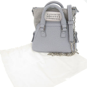 新品同様 メゾン マルジェラ 5AC ベビー SB3WG0025 レザー ブルー チェーンショルダーバッグ 青 1133【中古】Maison Margiela