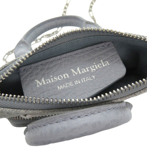 新品同様 メゾン マルジェラ 5AC ベビー SB3WG0025 レザー ブルー チェーンショルダーバッグ 青 1133【中古】Maison Margiela