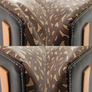 美品 バーバリー PVC/レザー ブラウン トートバッグ 1142【中古】BURBERRY