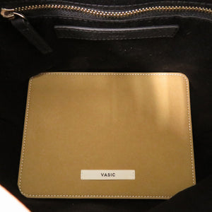 美品 ヴァジック ボンド ミニ VC-6511-113-HS ツイード/レザー マルチカラー ハンドバッグ 1154【中古】VASIC