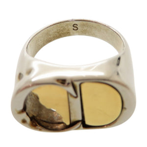 美品 クリスチャンディオール CDロゴ メタル 約17号 シルバー ゴールド リング 指輪 1159【中古】Christian Dior メンズ