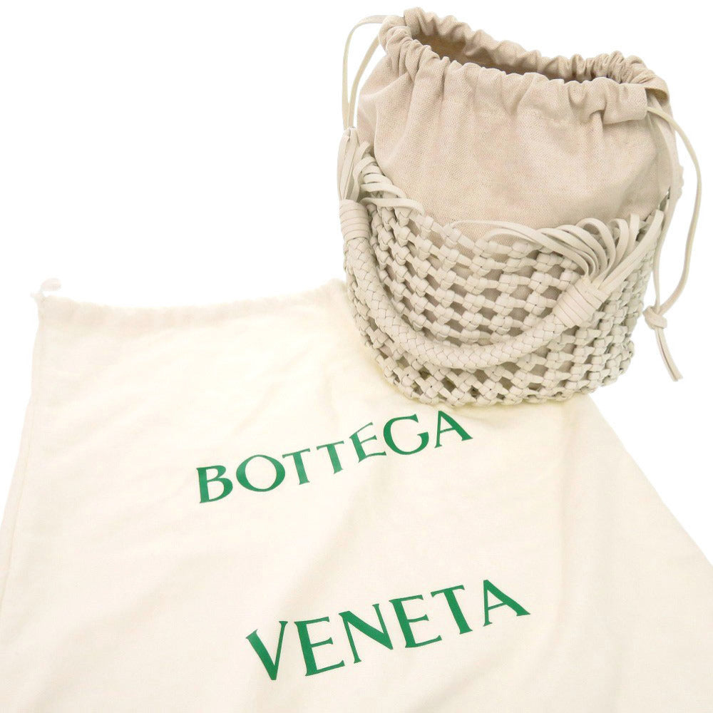 美品 ボッテガヴェネタ Cavallino カヴァリーノ 709612 レザー キャンバス ホワイト ハンドバッグ 白 1172【中古】BOTTEGAVENETA