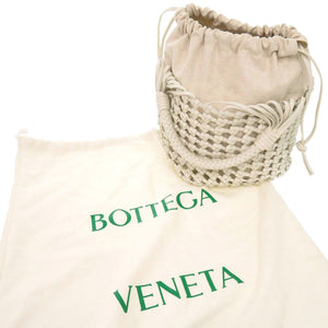 美品 ボッテガヴェネタ Cavallino カヴァリーノ 709612 レザー キャンバス ホワイト ハンドバッグ 白 1172【中古】BOTTEGAVENETA