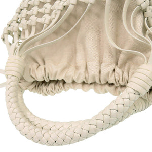 美品 ボッテガヴェネタ Cavallino カヴァリーノ 709612 レザー キャンバス ホワイト ハンドバッグ 白 1172【中古】BOTTEGAVENETA