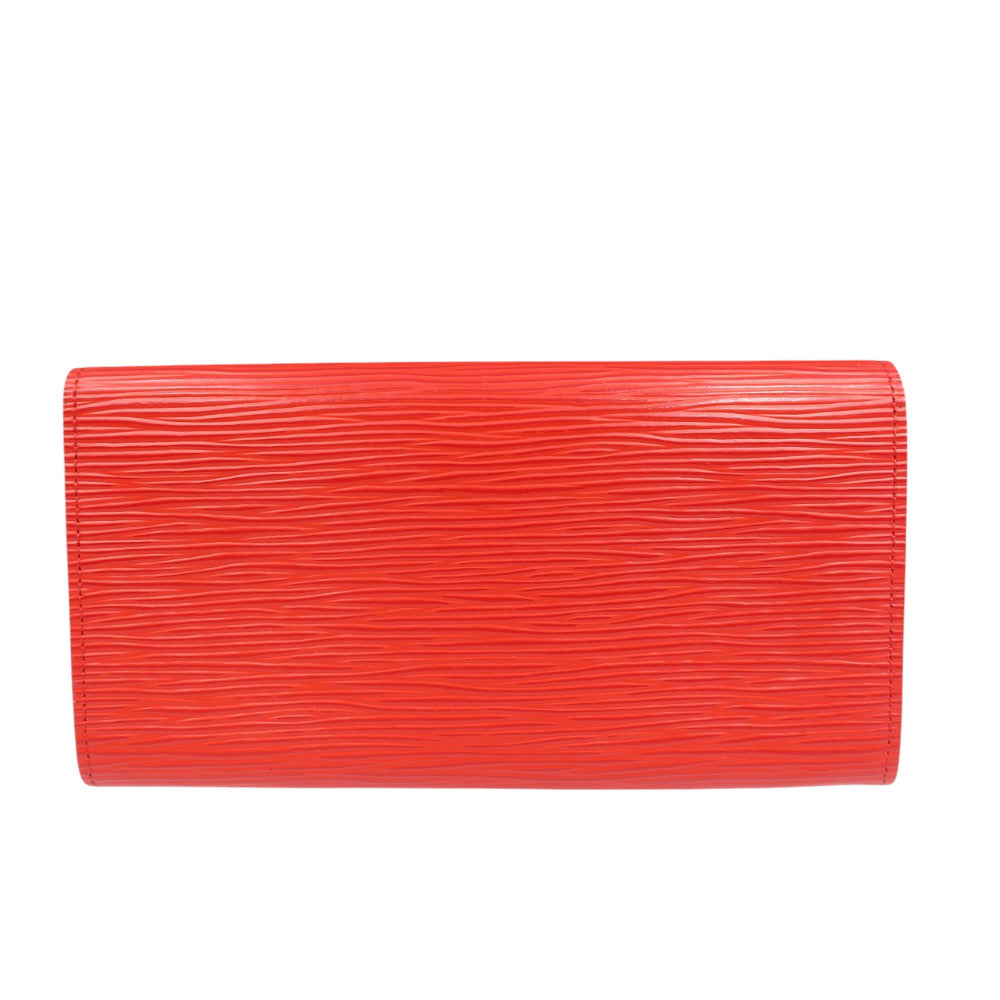 未使用 ルイヴィトン ポルトフォイユ・エミリー M60852 エピレザー シルバー金具 レッド 長財布 1187【中古】LOUIS VUITTON