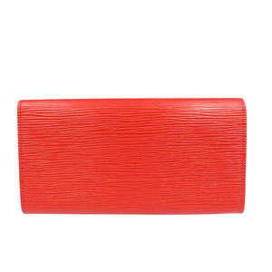 未使用 ルイヴィトン ポルトフォイユ・エミリー M60852 エピレザー シルバー金具 レッド 長財布 1187【中古】LOUIS VUITTON