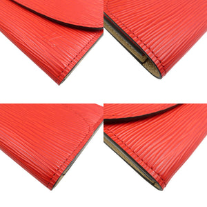 未使用 ルイヴィトン ポルトフォイユ・エミリー M60852 エピレザー シルバー金具 レッド 長財布 1187【中古】LOUIS VUITTON
