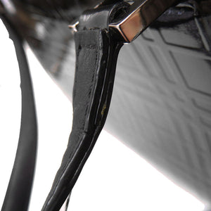 美品 バーバリー チェック柄 エナメル ブラック ハンドバッグ 黒 1194【中古】BURBERRY