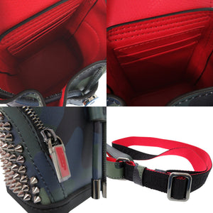 未使用品 クリスチャンルブタン エクスプローラーファンク ショルダーバッグ スパイク 迷彩 ミニバッグ カーフ 1206【中古】Christian Louboutin