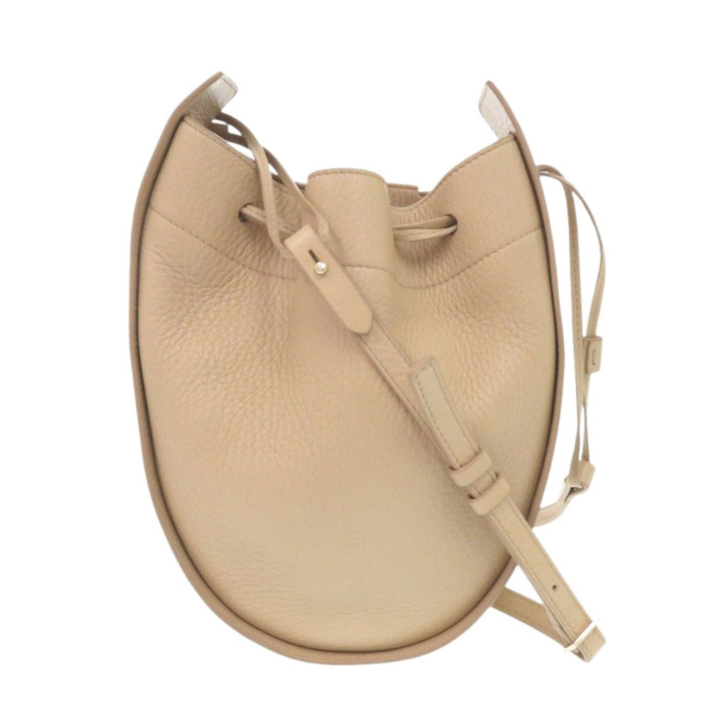 新品同様 ザ ロウ ドローストリングポーチ レザー ベージュ ショルダーバッグ 1216【中古】THE ROW