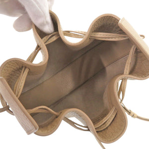 新品同様 ザ ロウ ドローストリングポーチ レザー ベージュ ショルダーバッグ 1216【中古】THE ROW