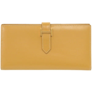 美品 エルメス ベアンスフレ ヴォータデラクト パイユ ゴールド金具 A刻印(2017年製) 長財布 1218【中古】HERMES