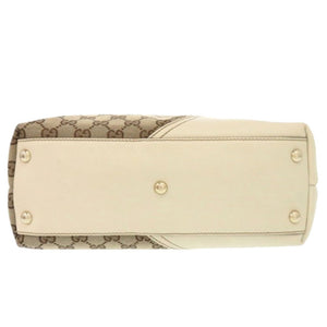 美品 グッチ GGキャンバス/レザー ベージュ トートバッグ 1248【中古】GUCCI