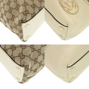美品 グッチ GGキャンバス/レザー ベージュ トートバッグ 1248【中古】GUCCI