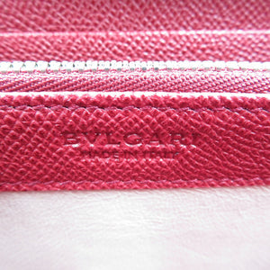 未使用 ブルガリ 37340 ブルガリ ブルガリ レザー シルバー金具 ルビーレッド 赤 ラウンドファスナー 長財布 1251【中古】BVLGARI