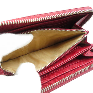 未使用 ブルガリ 37340 ブルガリ ブルガリ レザー シルバー金具 ルビーレッド 赤 ラウンドファスナー 長財布 1251【中古】BVLGARI