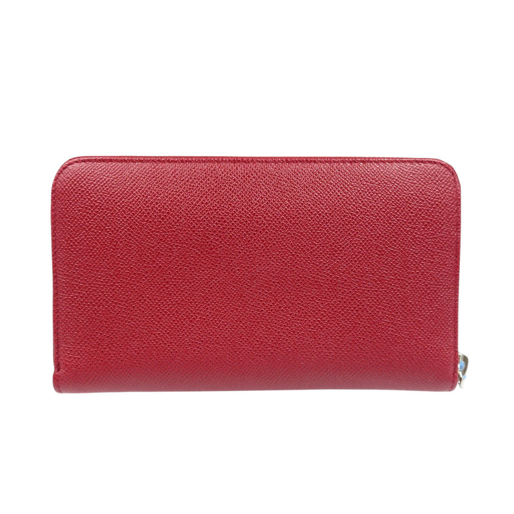 未使用 ブルガリ 37340 ブルガリ ブルガリ レザー シルバー金具 ルビーレッド 赤 ラウンドファスナー 長財布 1251【中古】BVLGARI