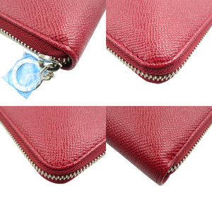 未使用 ブルガリ 37340 ブルガリ ブルガリ レザー シルバー金具 ルビーレッド 赤 ラウンドファスナー 長財布 1251【中古】BVLGARI