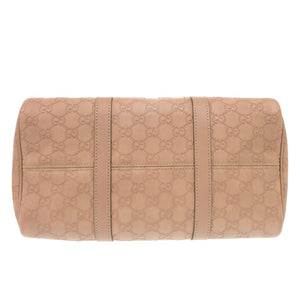 新品同様 グッチ マイクログッチシマ 449646 レザー ピンク ボストンバッグ 1257【中古】GUCCI