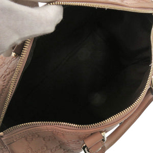 新品同様 グッチ マイクログッチシマ 449646 レザー ピンク ボストンバッグ 1257【中古】GUCCI