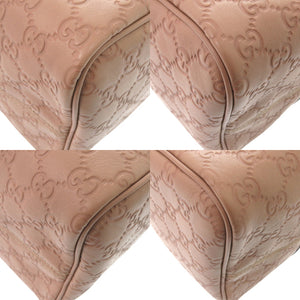 新品同様 グッチ マイクログッチシマ 449646 レザー ピンク ボストンバッグ 1257【中古】GUCCI