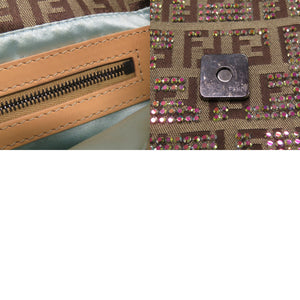 新品同様 フェンディ マンマバケット ズッカ柄 FF金具 8BR000 キャンバス ストーン ベージュ ワンショルダーバッグ 1264【中古】FENDI