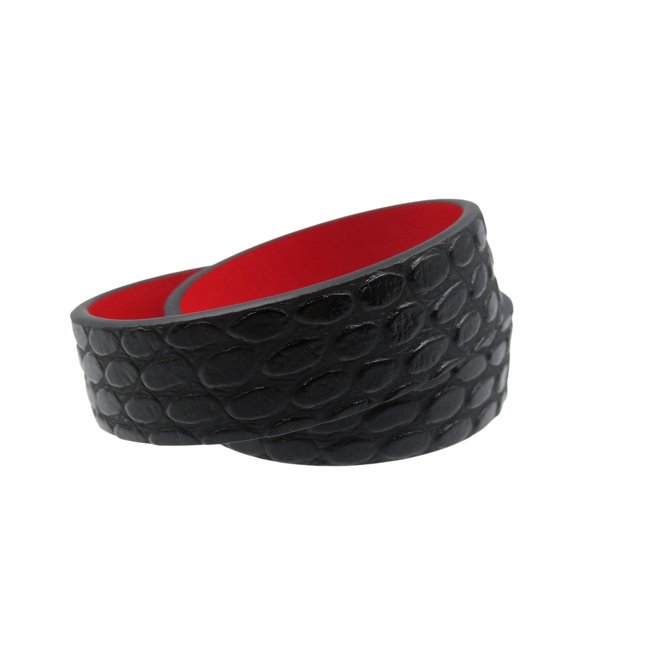 未使用 クリスチャンルブタン エリサ ブレスレット ダブル15 3205086 カーフ メタル ブラック シルバー ブレスレット 1284【中古】Christian Louboutin