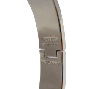 美品 エルメス クリッククラック PM メタル シルバー ホワイト バングル 1287【中古】HERMES