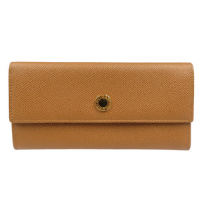 未使用 ブルガリ クラシコ レザー ゴールド金具 ブラウン 二つ折り 長財布 1291【中古】BVLGARI