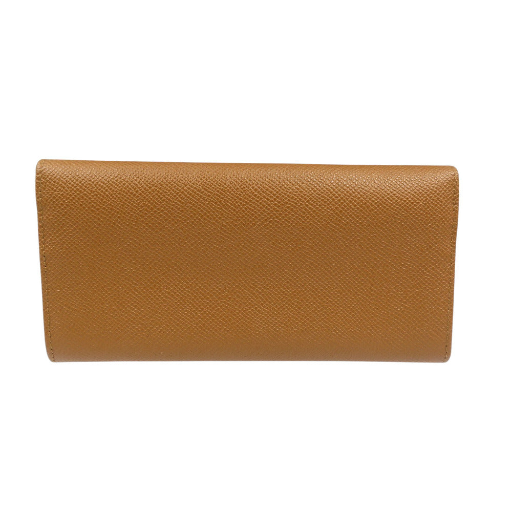 未使用 ブルガリ クラシコ レザー ゴールド金具 ブラウン 二つ折り 長財布 1291【中古】BVLGARI